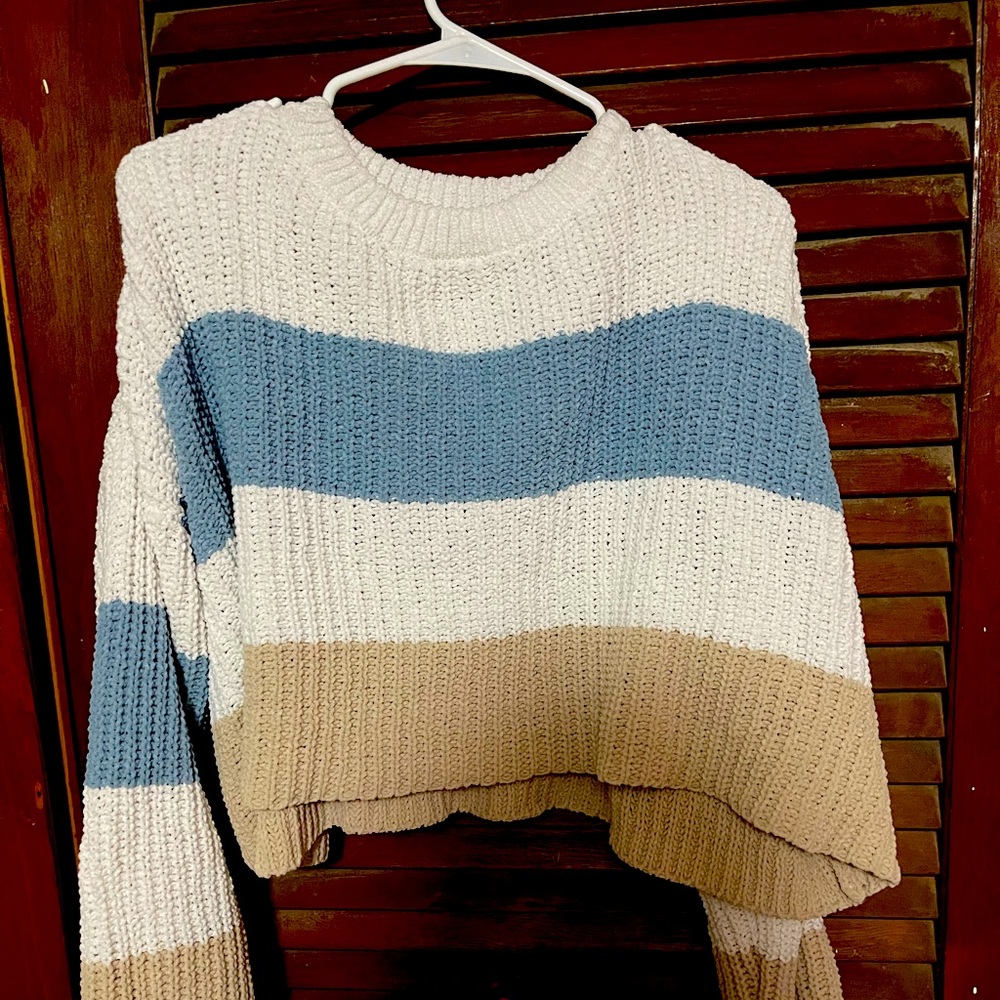 Tj Max Stripped Cropped Sweater